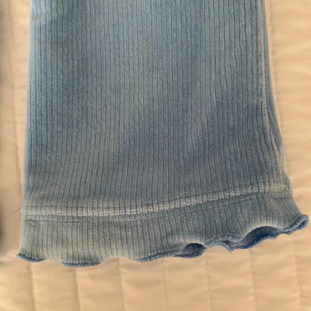 VTG Children's Place Set Girls Size 24M Blue Y2k Velour Top Pants Ribbed Ruffle - Picture 8 of 16